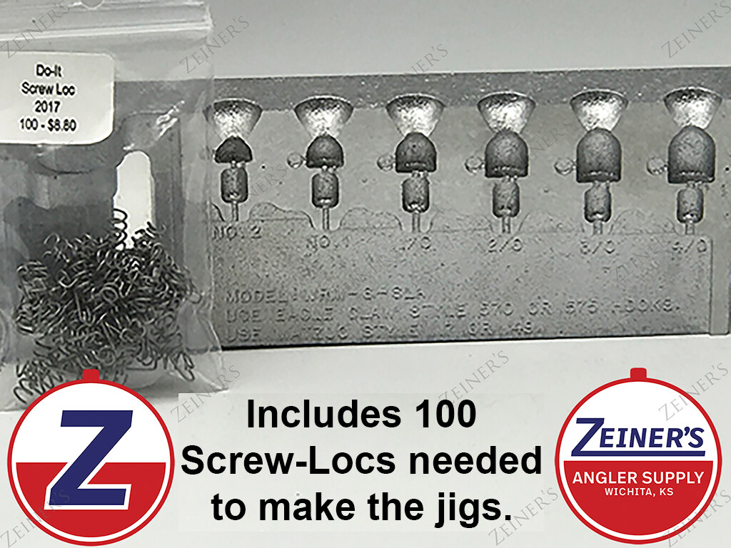 3472 WRM-6-SLA Do-It Worm Nose Jig Mold inc 100 Screw Loc 6 size 1/16-3/8oz