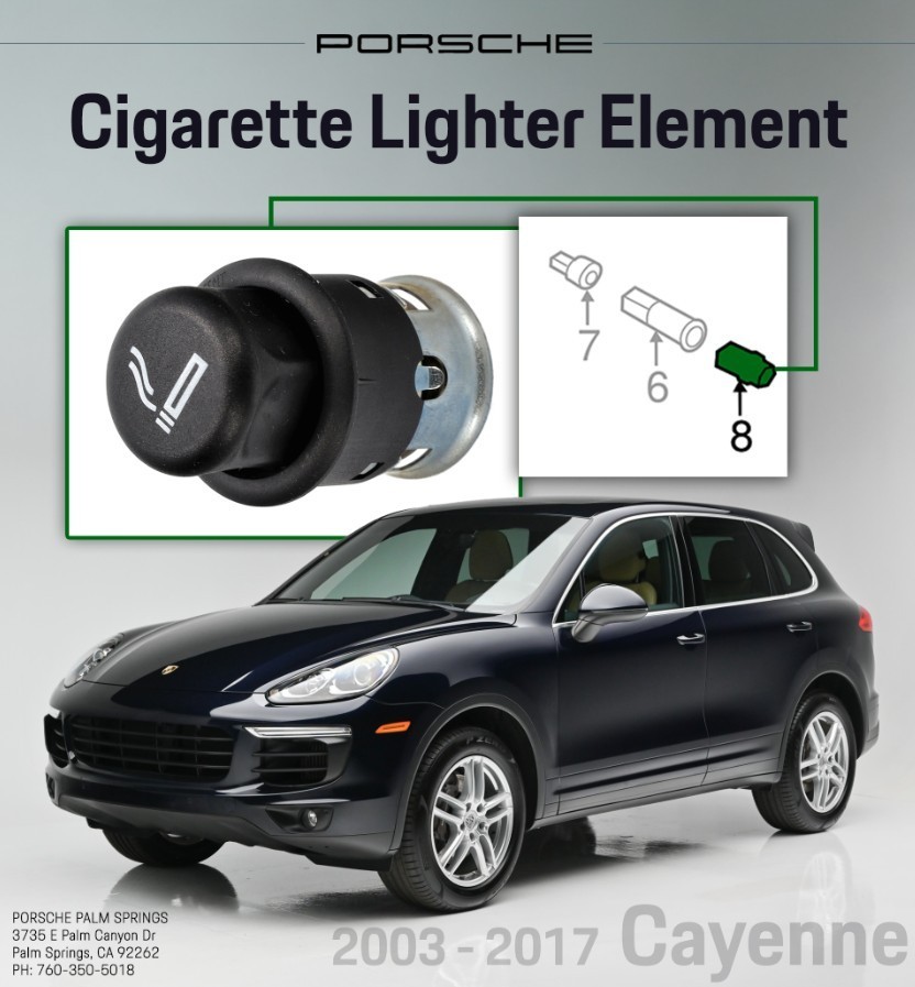 Genuine Porsche Cayenne 03-17 Cigarette Lighter Element 9556522010001C