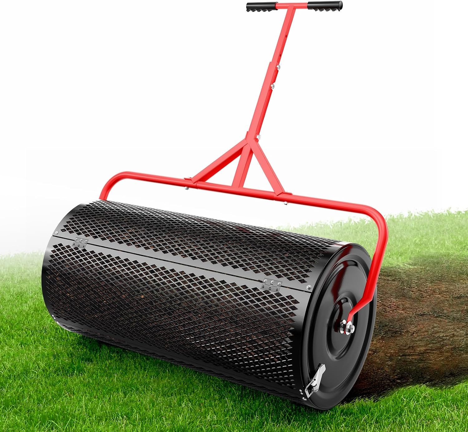 Compost Peat Moss Spreader Lawn 30 Inch Compost Roller Spreader Adjustable