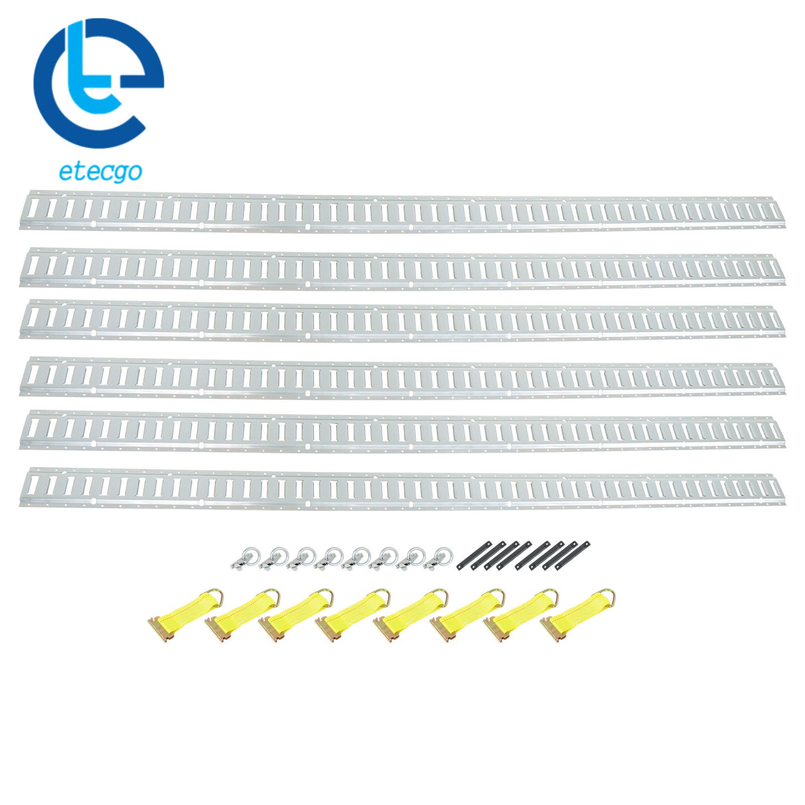 Silver 30 Pack 8 Foot E Track Rails Zinc Plated Steel For Cargo Trailer Tie Down