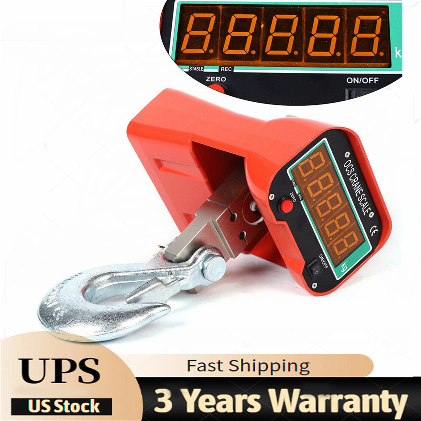 3000KG /6600LBS Heavy Duty Weight Hook Digital Crane Hanging-Scale Industrial