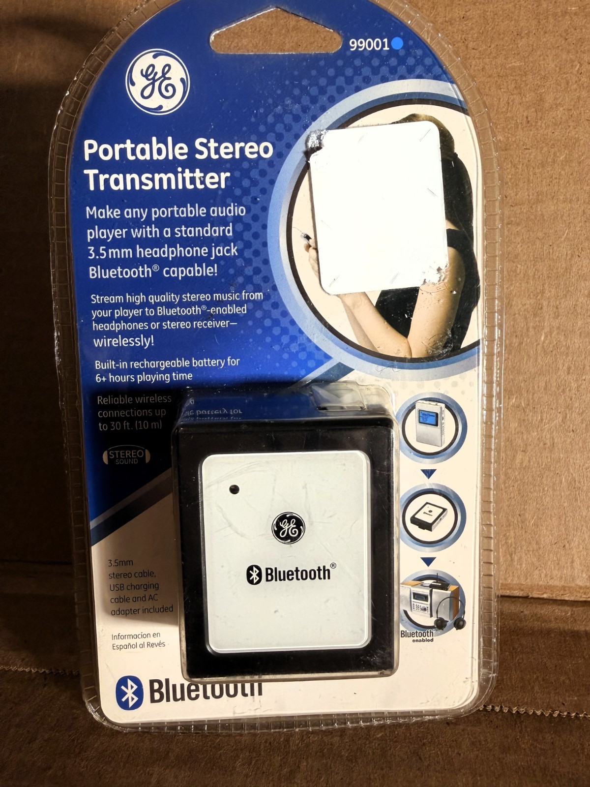 NEW GE Bluetooth Portable Stereo Transmitter 99001 Audio Wireless Adapter Box