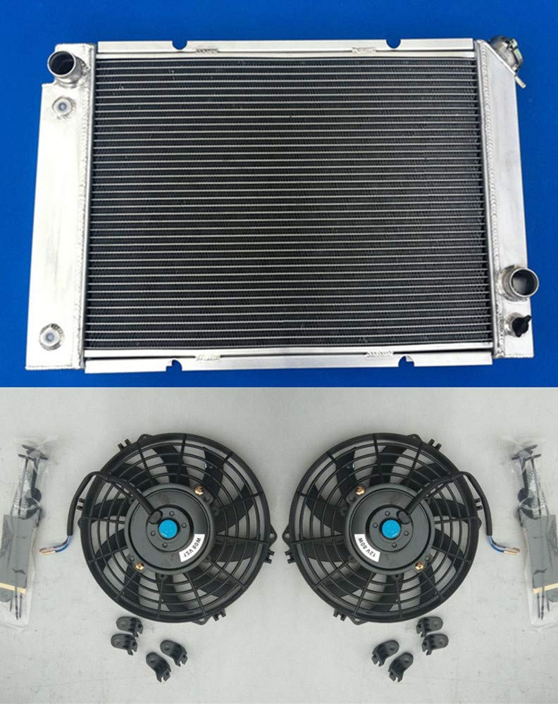 3 Row Aluminum Radiator with Fans for Pontiac Fiero 84 85 86 87 88 I4 V6 2.5 2.8