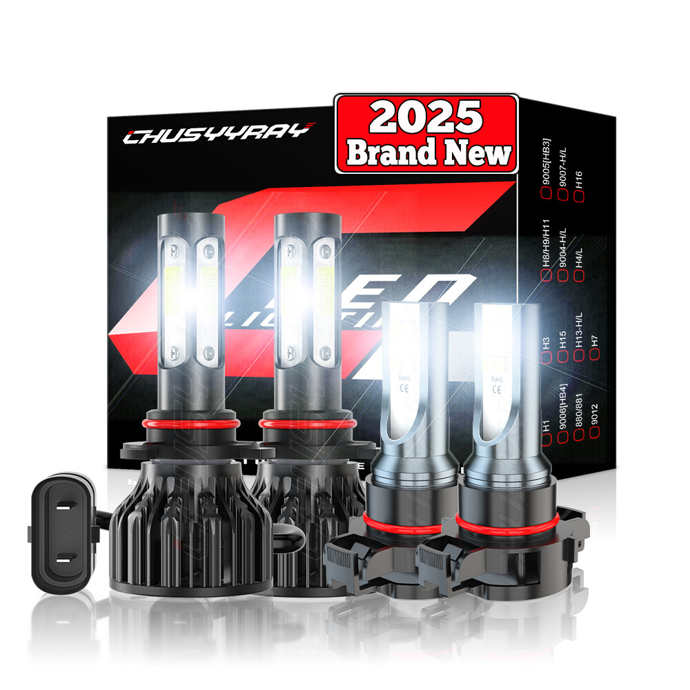 For 2014 2015 GMC Sierra 1500 LED Headlight Hi/Lo + Fog Light Bulbs Combo 4Pcs