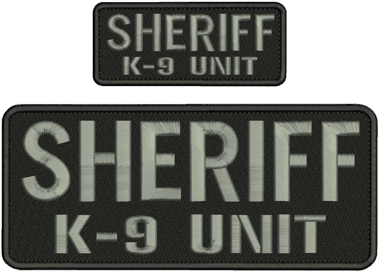 Collectible Embroidery Patch Sheriff k-9 unit 4x10 on 2x5 Gray on black