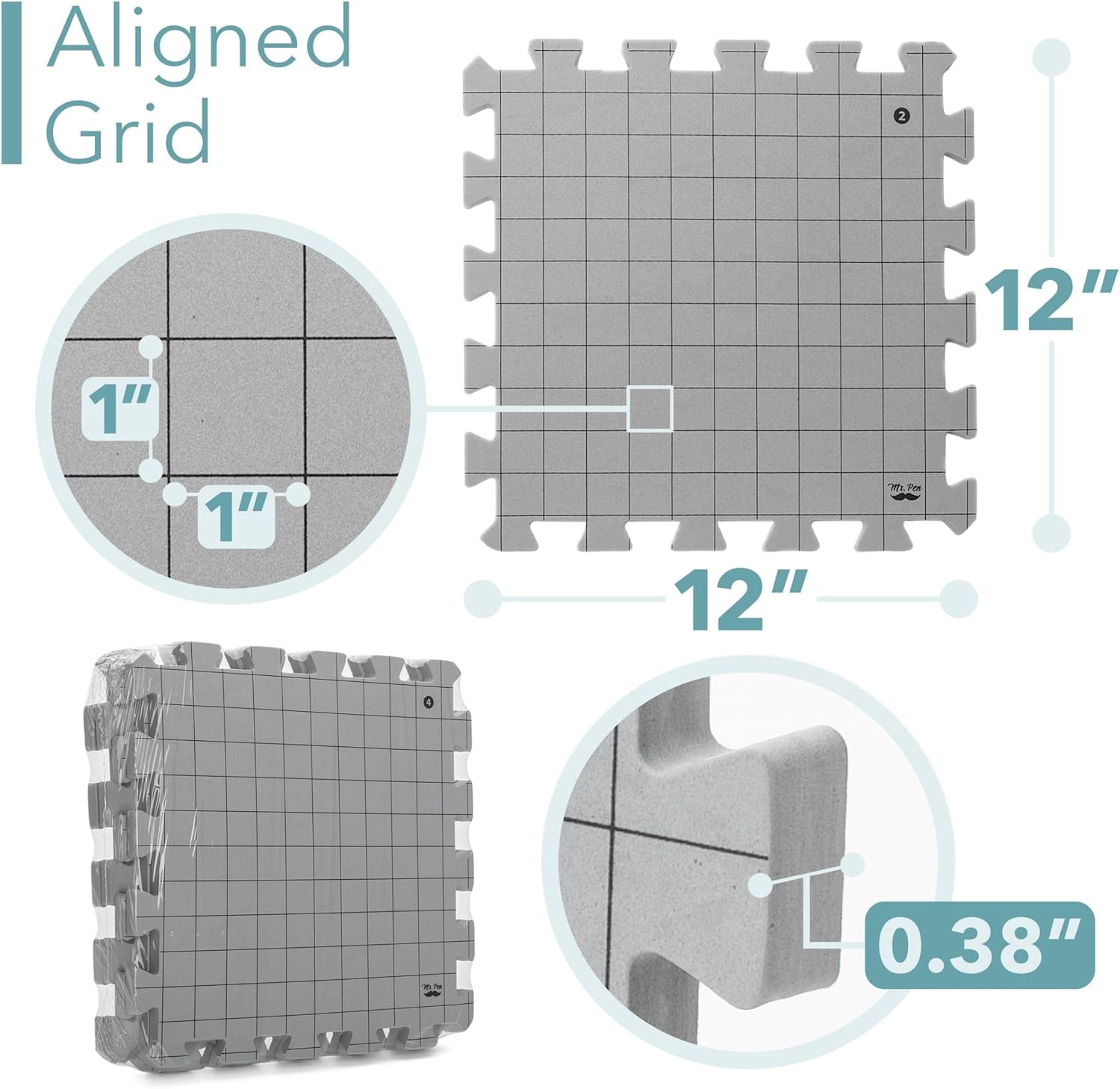 - Interlocking Blocking Mats, 12”X12”, 4 Pack, Blocking Mats for Knitting & Croc