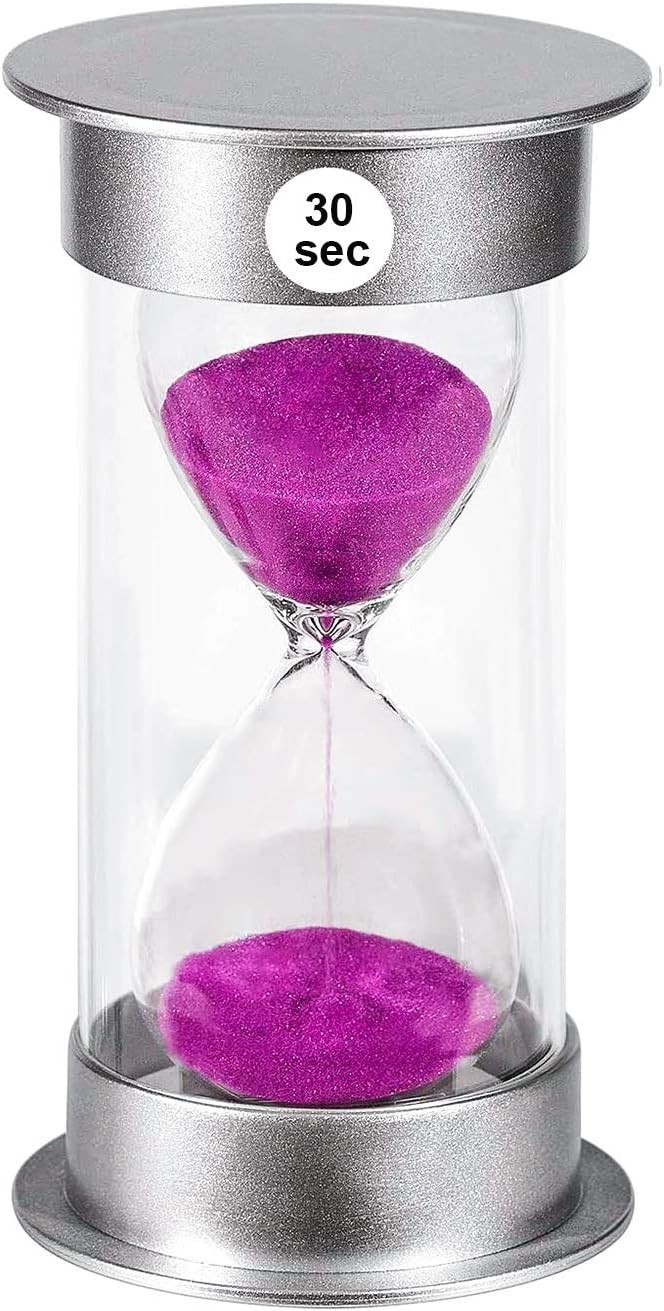 Large 30 Sec Sand Timer, Colorful Unbreakable Hourglass, Plastic Purple Sand ...