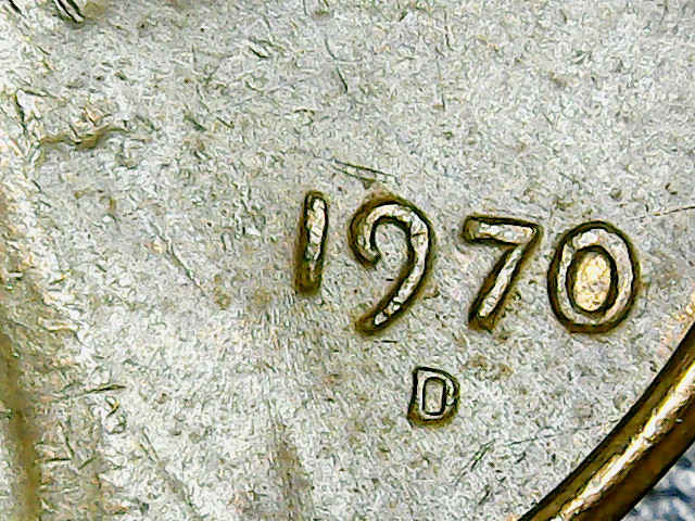1970-D Lincoln Cent Choice AU Doubled Die Obverse 1DO-002