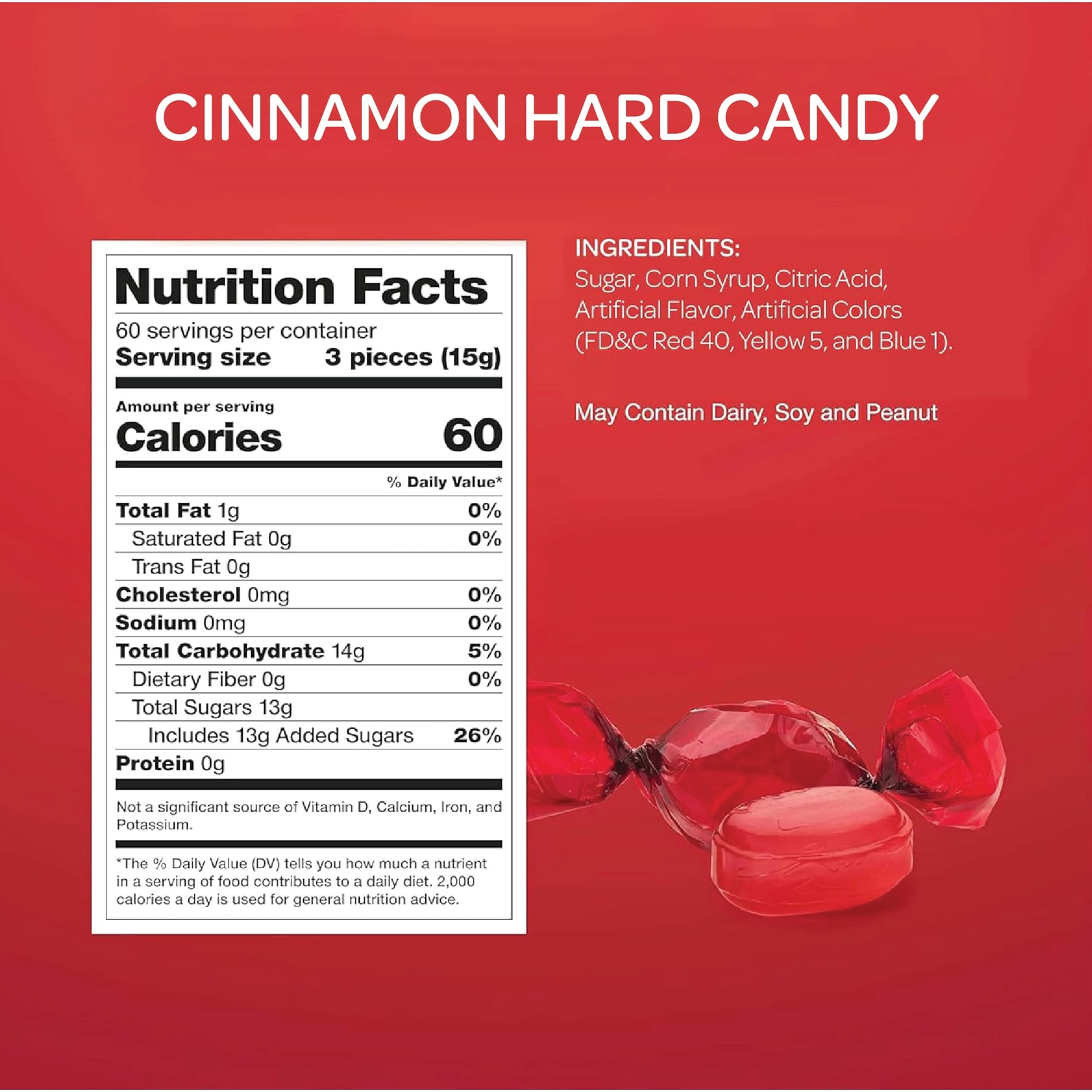 Cinnamon Hard Candy, Bulk Pack 2 Pounds, Individually Wrapped Old-Fashioned S...