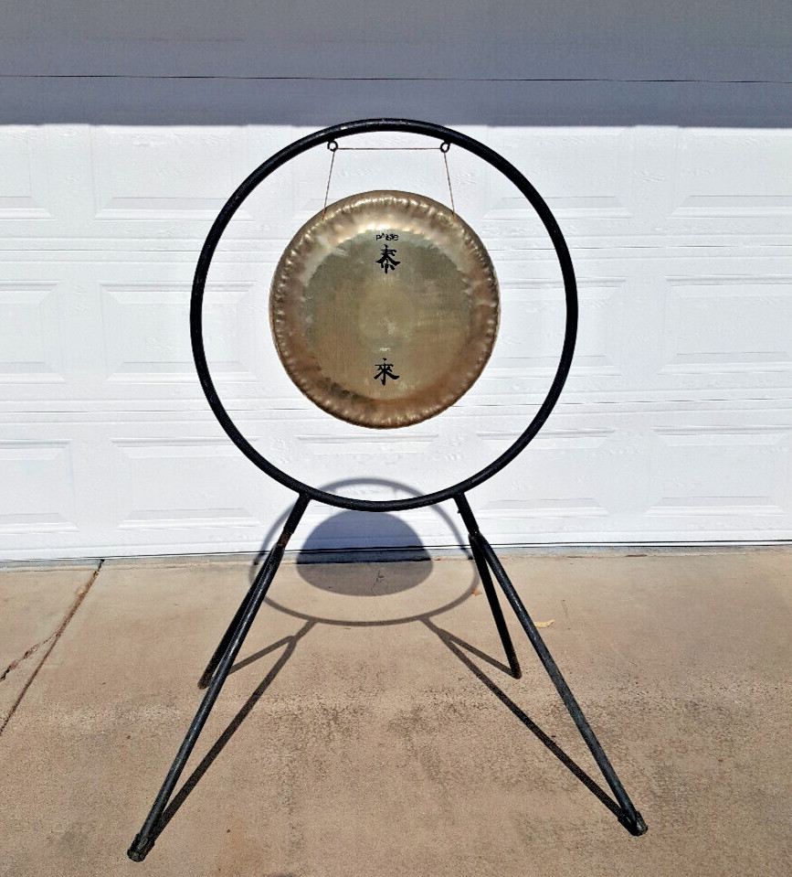 Vintage PAISTE GONG w/ Stand 19" Early 1970s Prog Rock Ritual