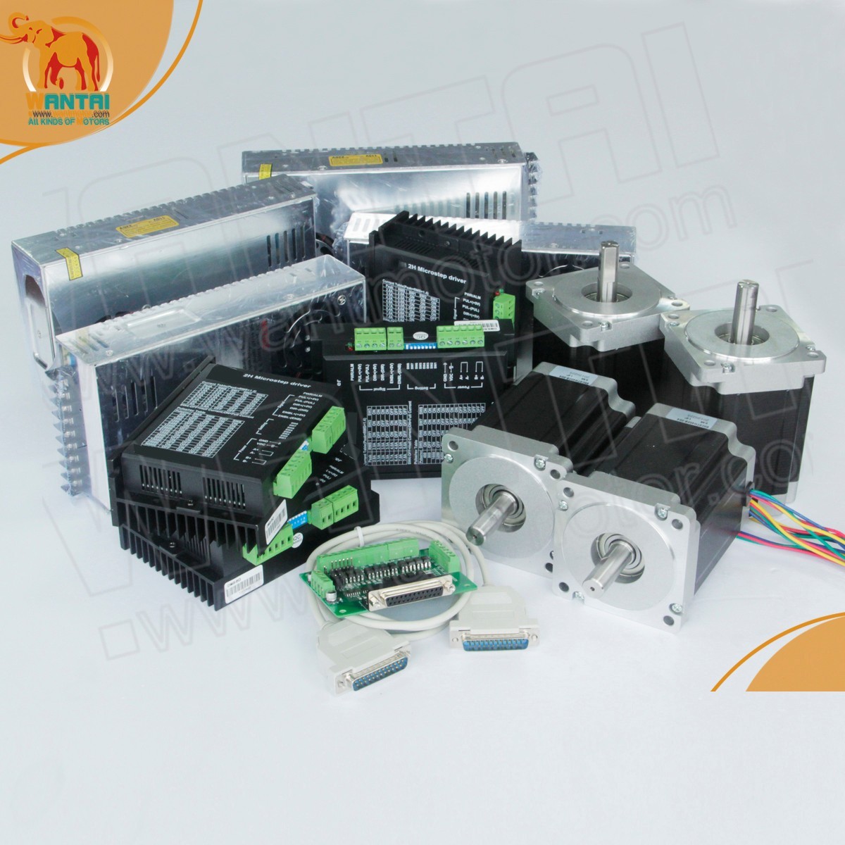 （EU ship）4Axis NEMA34 Stepper Motor 1600Oz-in,3.5A,dual shaf&CNC Driver 8.2A kit