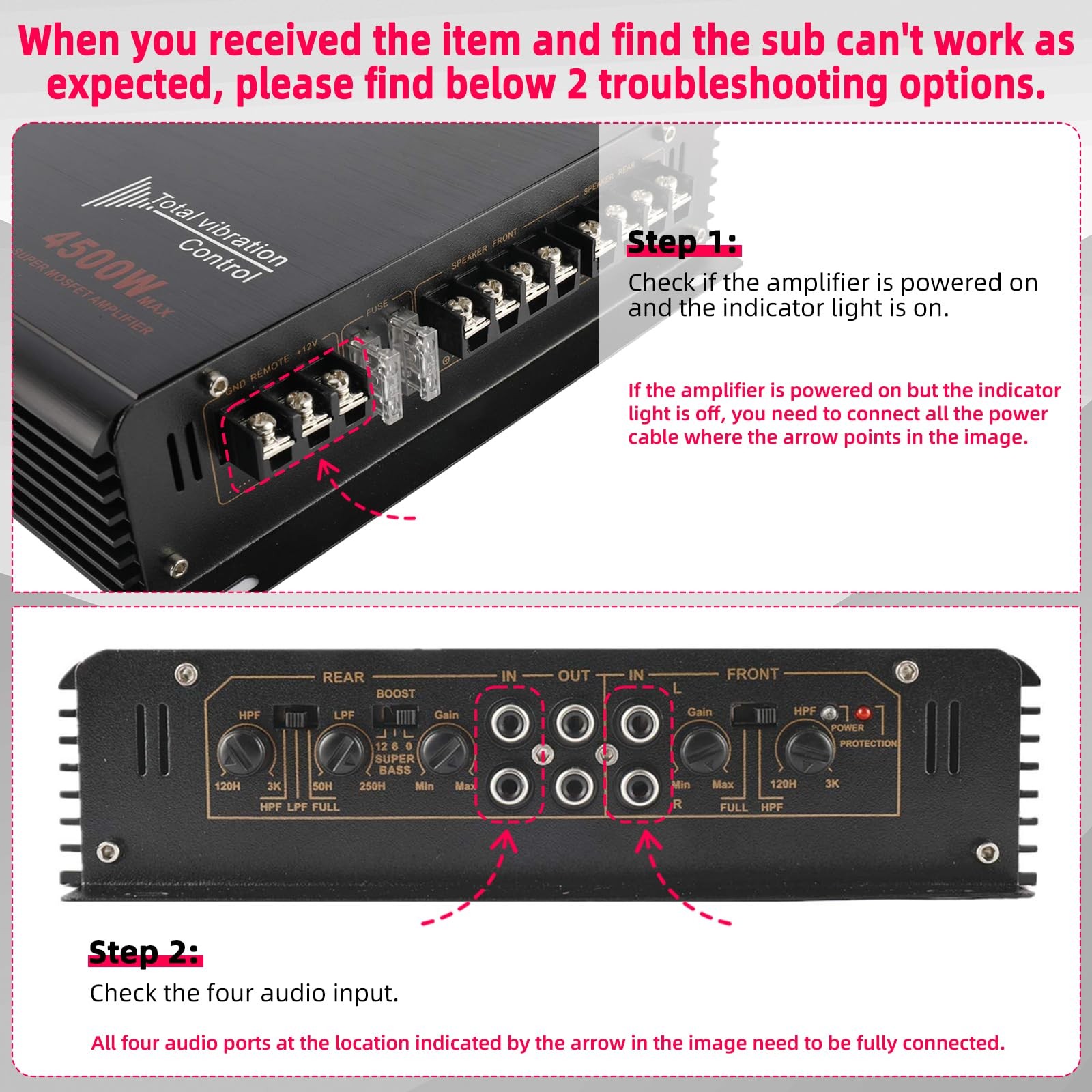 YaeCCC 4-Channels 4500W Car Power Amplifier Class A/B Audio Stereo...