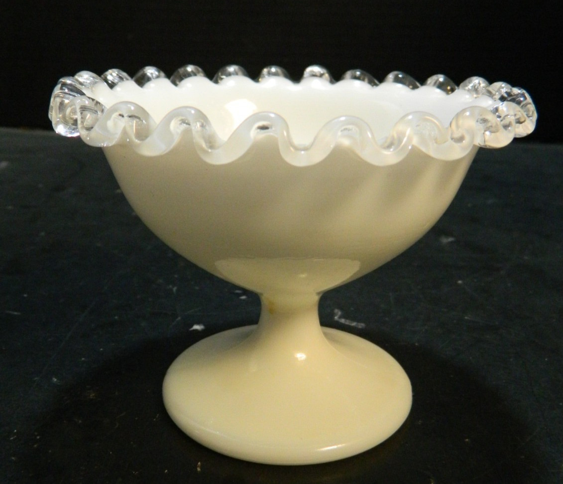 Vintage Fenton Silvercrest Compote 3.25" x 4.25" x 4.25" Excellent Condition