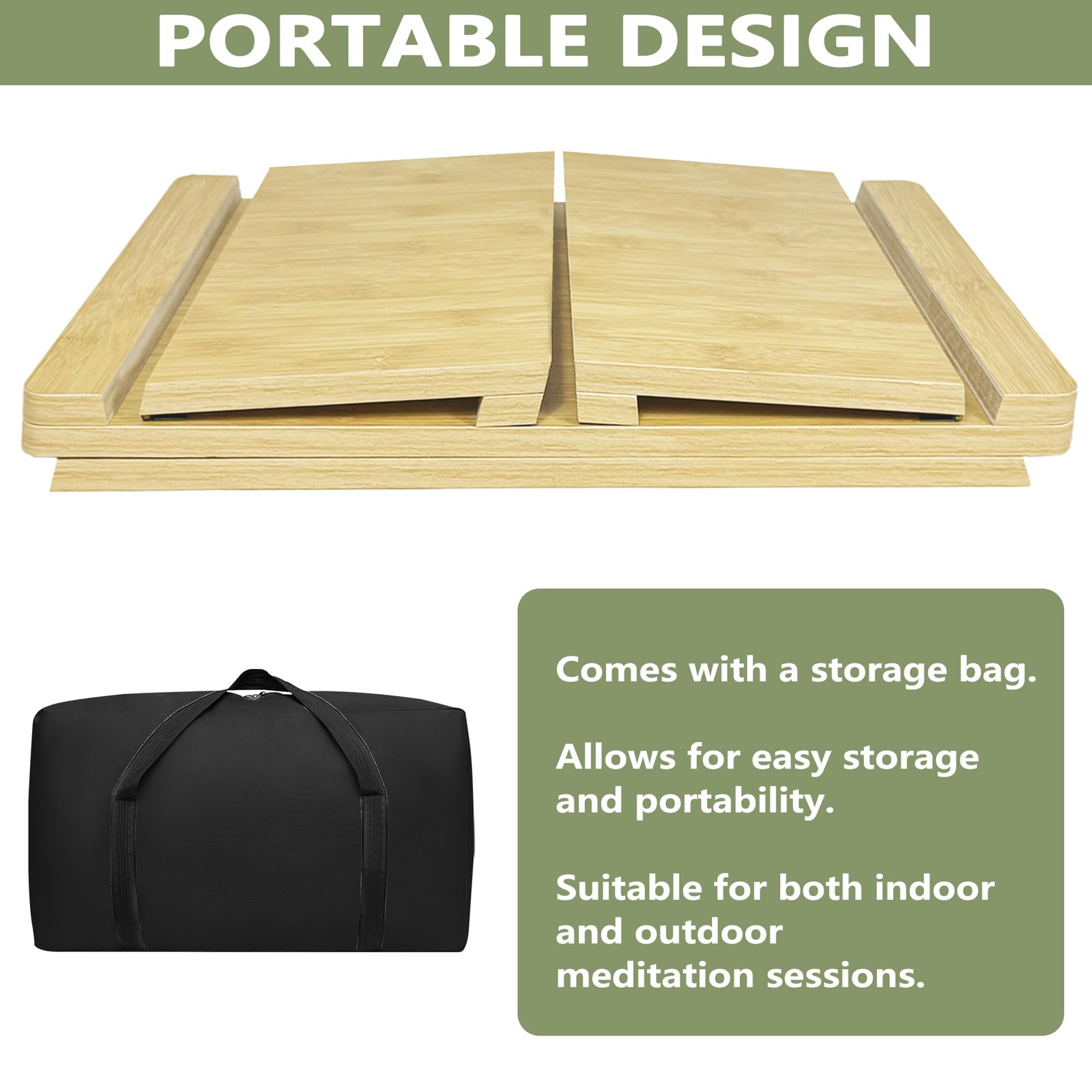 Floor Table, Altar Table Paulownia Folding Design, Low Meditation Table for S...