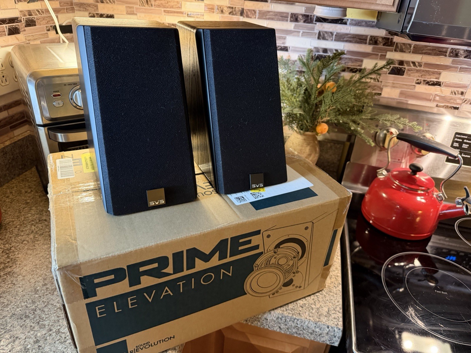 2 Pair Of SVS  Prime Elevation Black Ash (Pair) Surround Speakers.