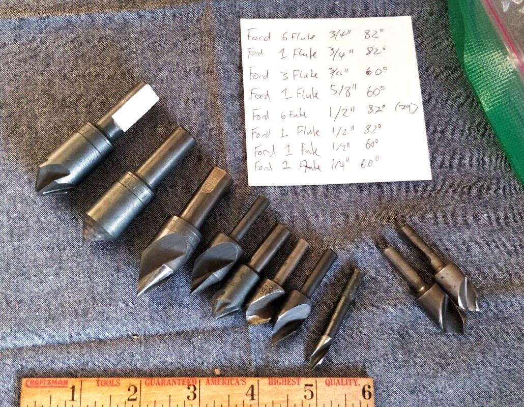 (10 pieces) M A Ford 1/4" -3/4" HSS Countersink Set Lot