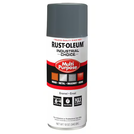 Rust-Oleum 1686830V Spray Paint, Universal Gray, Gloss, Solvent, 12 Oz