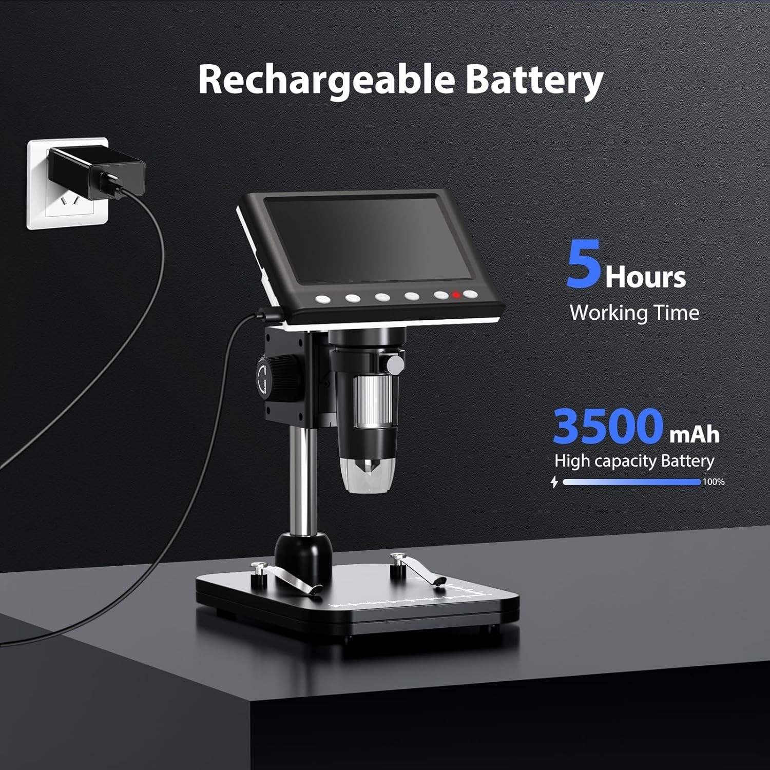 4.3'' IPS Coin Microscope, 1000X Magnification Digital Microscope for Adults，Coi