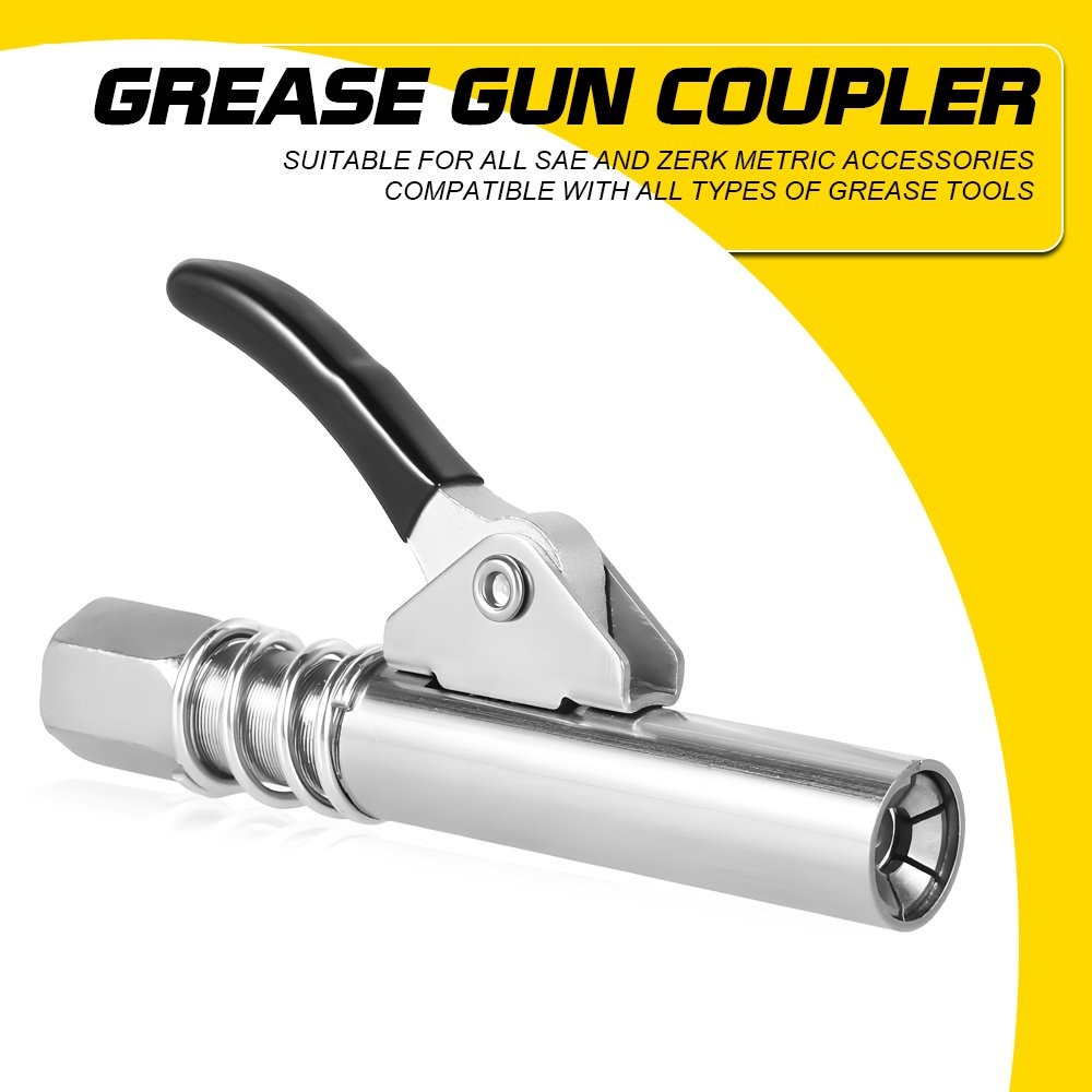 1Pack Grease Gun Coupler High-Pressure Quick Release Lock Oil Injection Nozzles