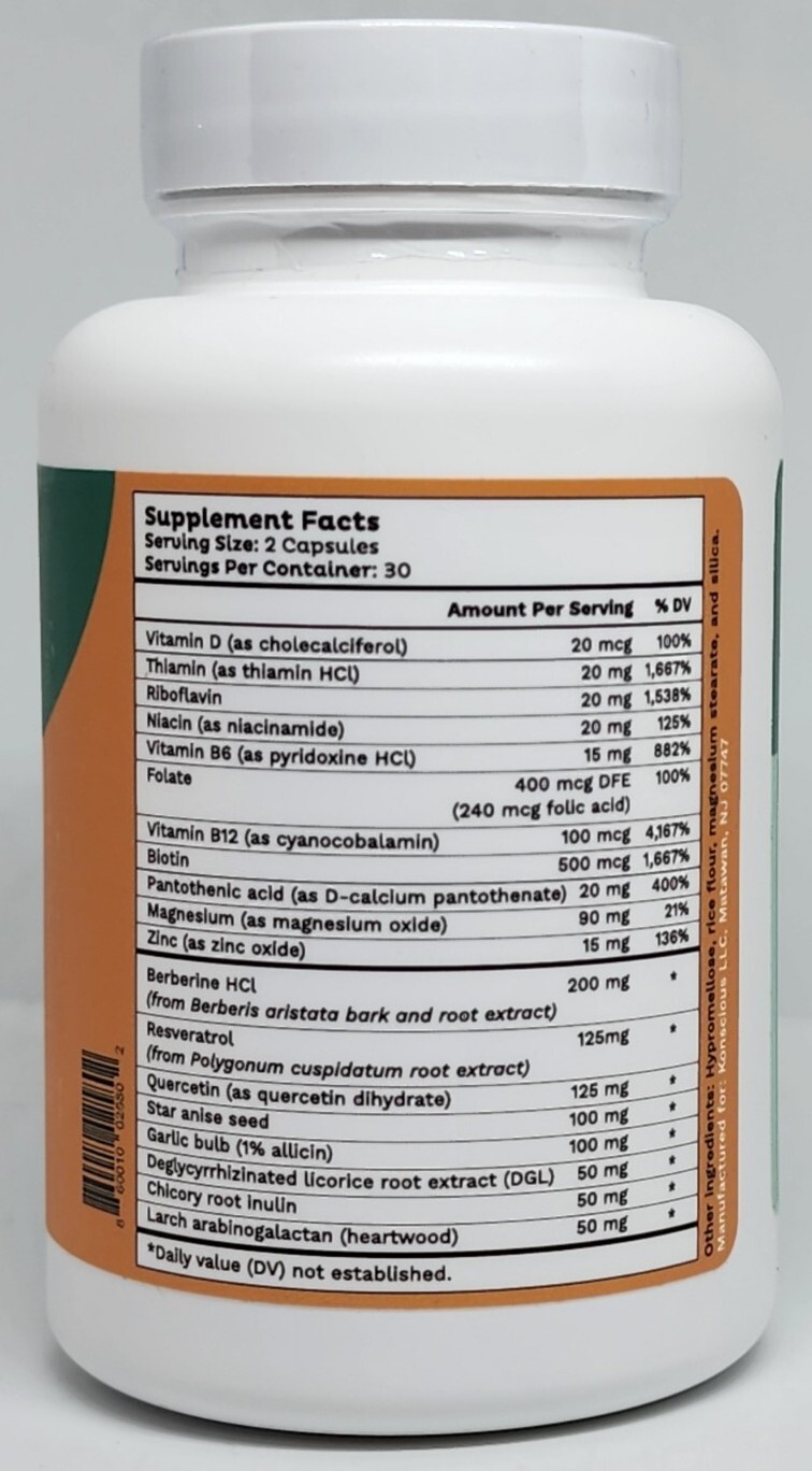 Emma Relief Supplement by Konscious Solution for Gut Health Issues 60 capsules