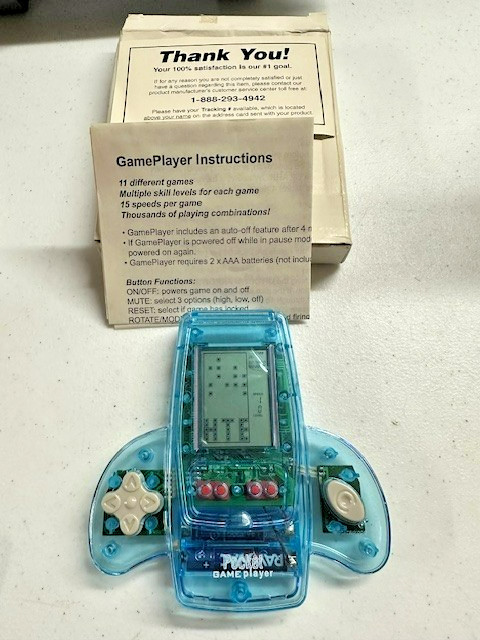 Blue POCKET GAME PLAYER Portable Handheld Electronic Spaceship with 11 Games