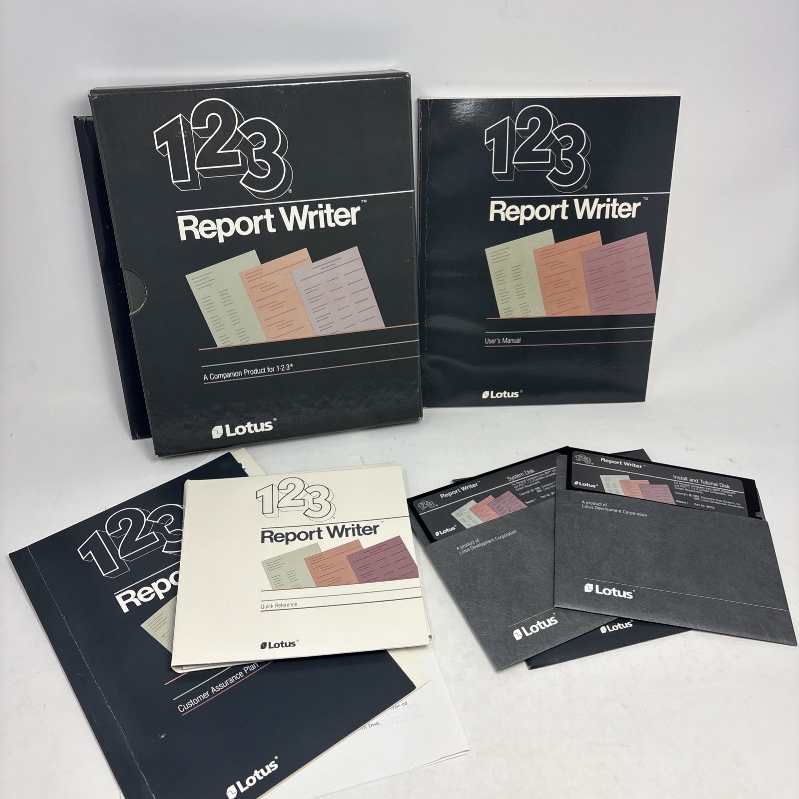 Lotus 123 Report Writer Disks Quick Reference Complete In Box