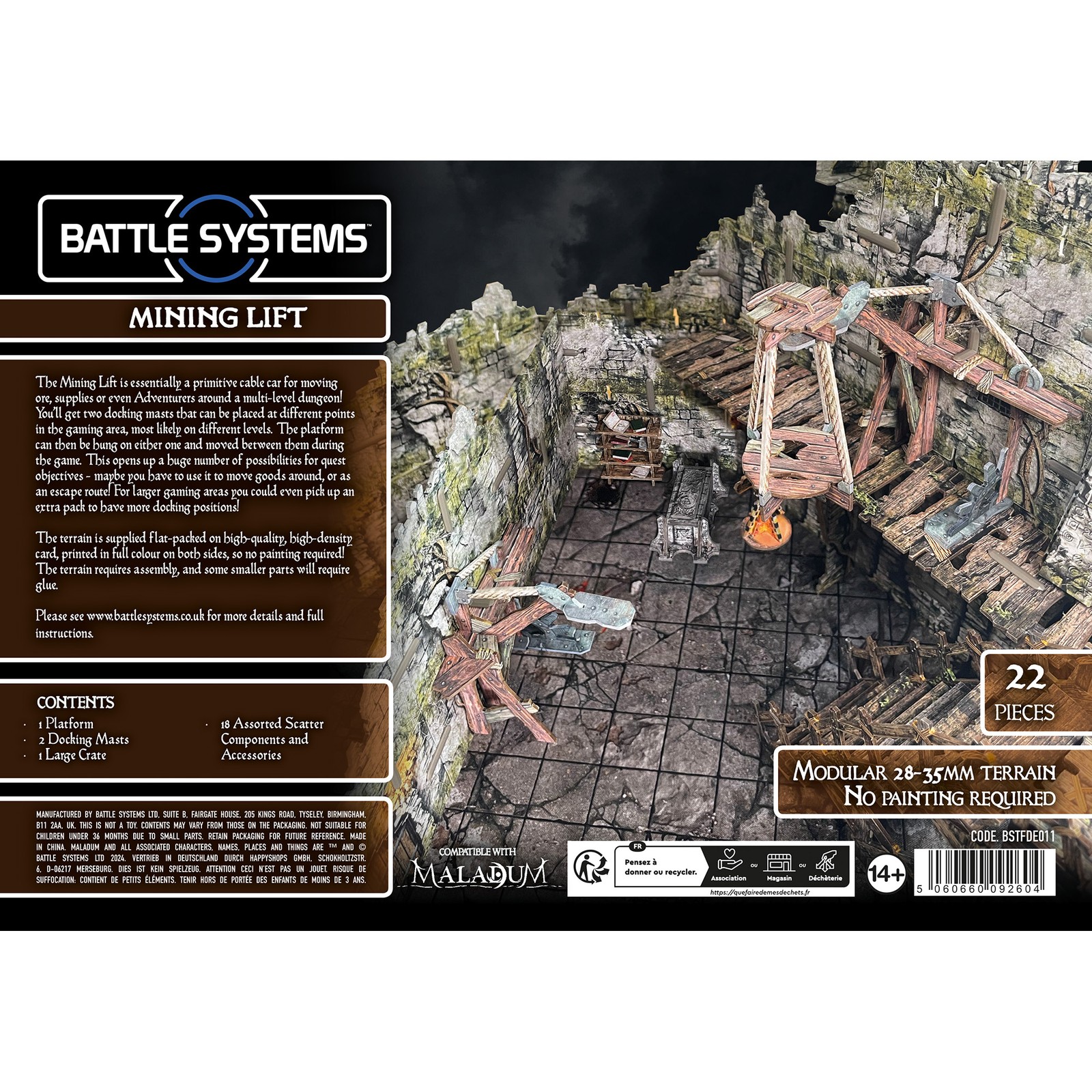 Mining Lift Fantasy Dungeon Terrain Battle Systems D&D DND Scenery 28mm YHP