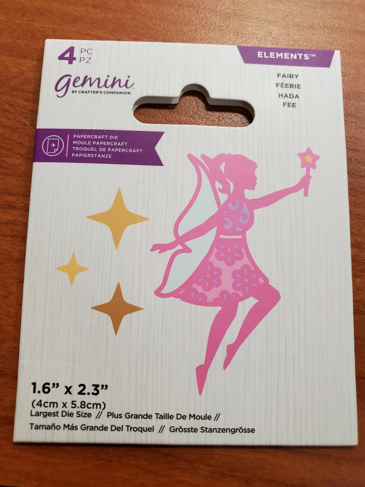 CC1 Crafters Companion Elements Fairy 1.6" X 2.3" Die Set, 4pc New