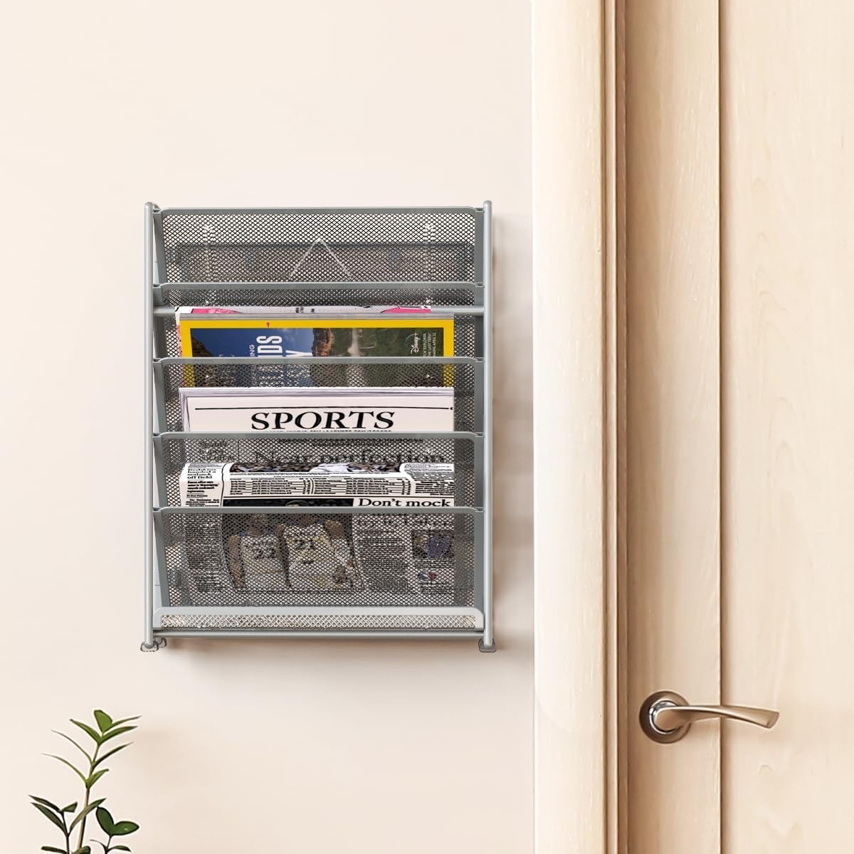 6-Tier Wall Mount Document Letter Tray Organizer, Silver