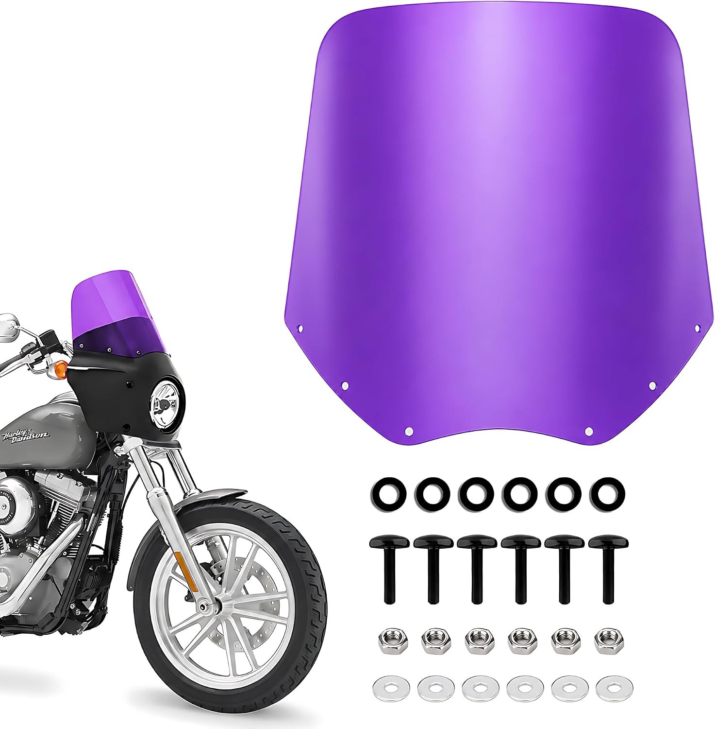 13" Purple Motorcycle Windshield Replacement for FATECIM Road Warrior Fairing
