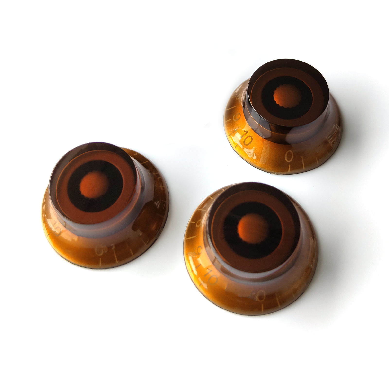 Top Hat Speed Control Knobs – Volume Tone for Gibson & Epiphone Les Paul – Amber