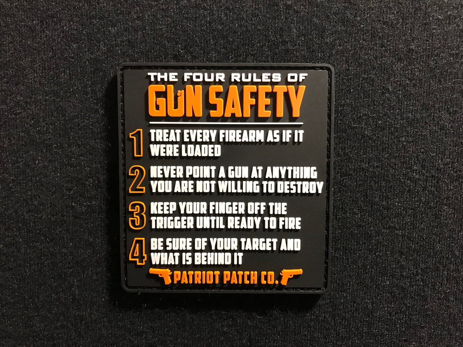 Patriot Patch Co. - 4 Rules of Gun Safety - Patch