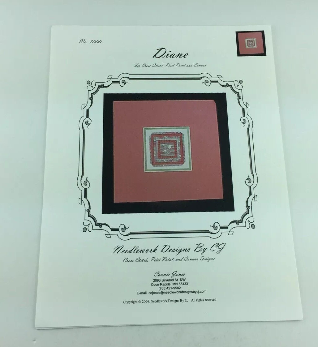 Needlework Designs By CJ Diane Needlepoint Pattern Red