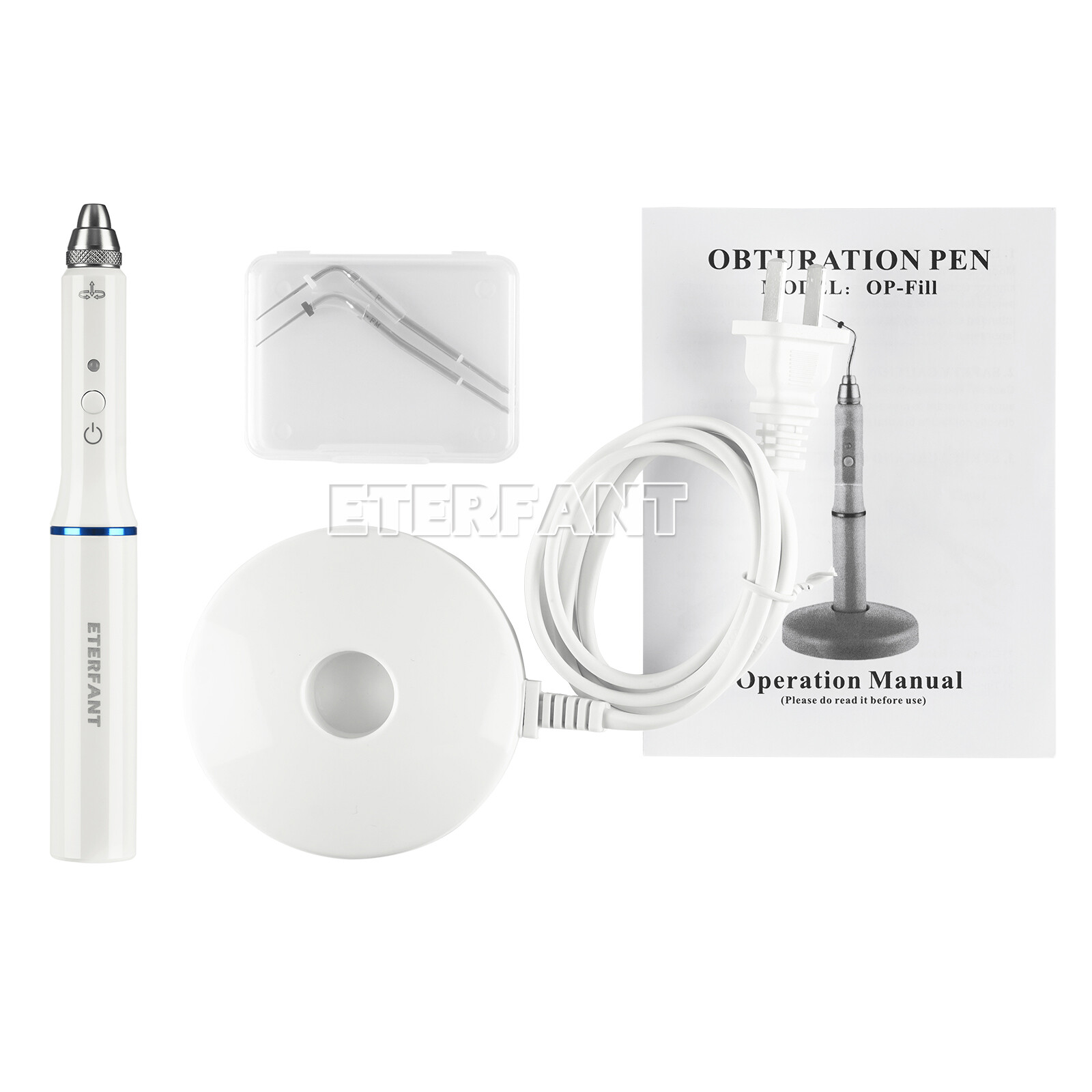 ETERFANT Dental Gutta Percha Obturation System Endo Heated Pen+2xTips white