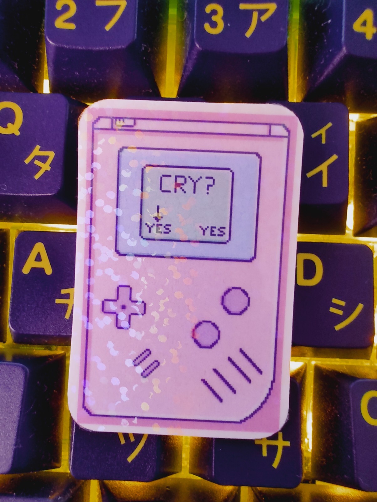 Retro Gameboy Aesthetic Nostalgia Sticker Holographic Water Proof