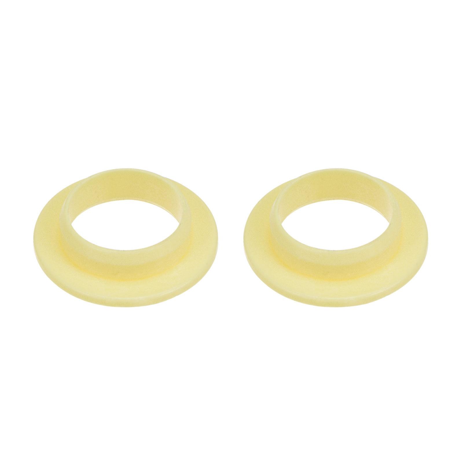 Flanged Sleeve Bearings 12mmx14mmx4mm POM Wrapped Oilless Bushings Yellow 2pcs