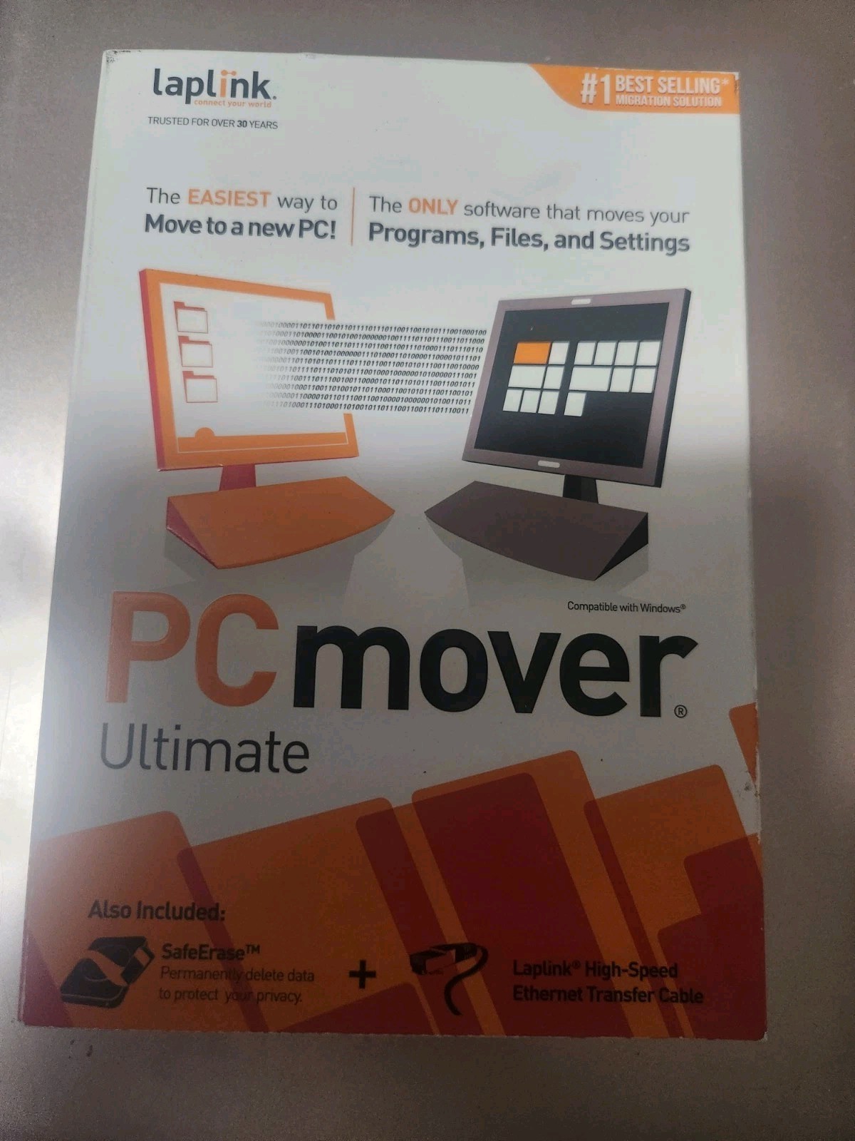 Laplink PCmover Ultimate W/ High Speed Ethernet Cable Windows Compatible