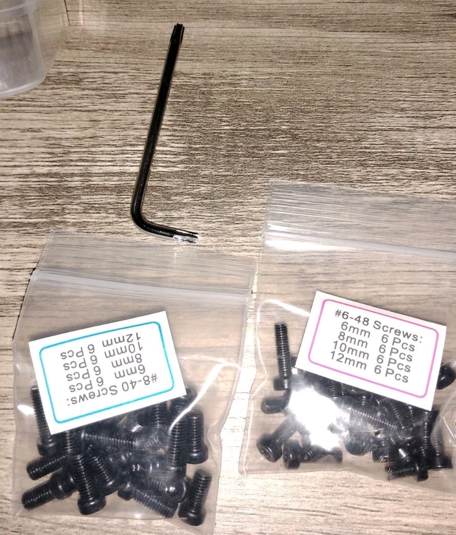 Gunsmithing Screw Set, 8 Sets of 6 Screws 6mm-12mm #6-48 and #8-40 Repair Build