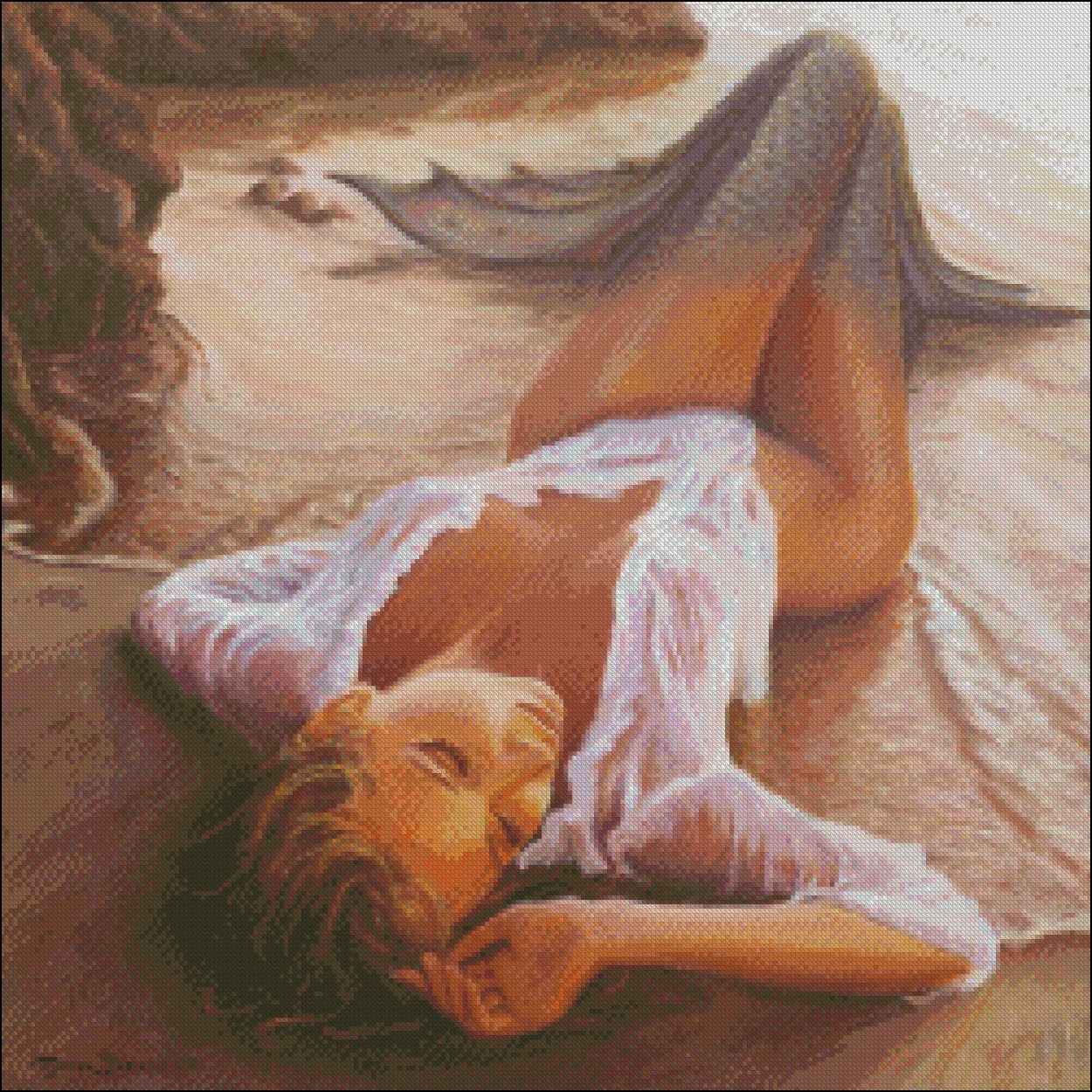 A Mermaid in the Sunset - DIY Chart Counted Cross Stitch Patterns Needlework