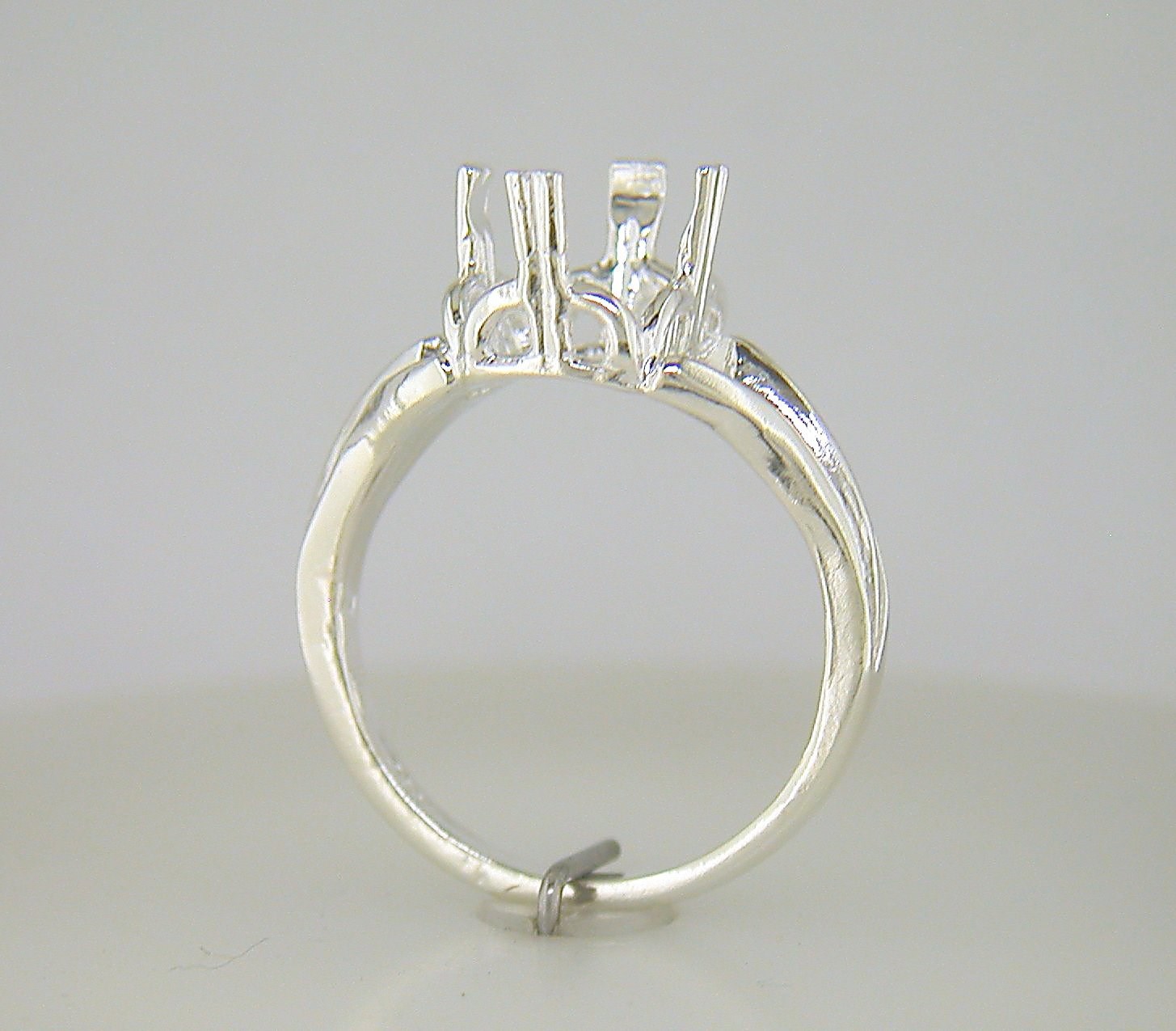 Emerald Cut Regalle Solitaire Ring Setting Sterling Silver