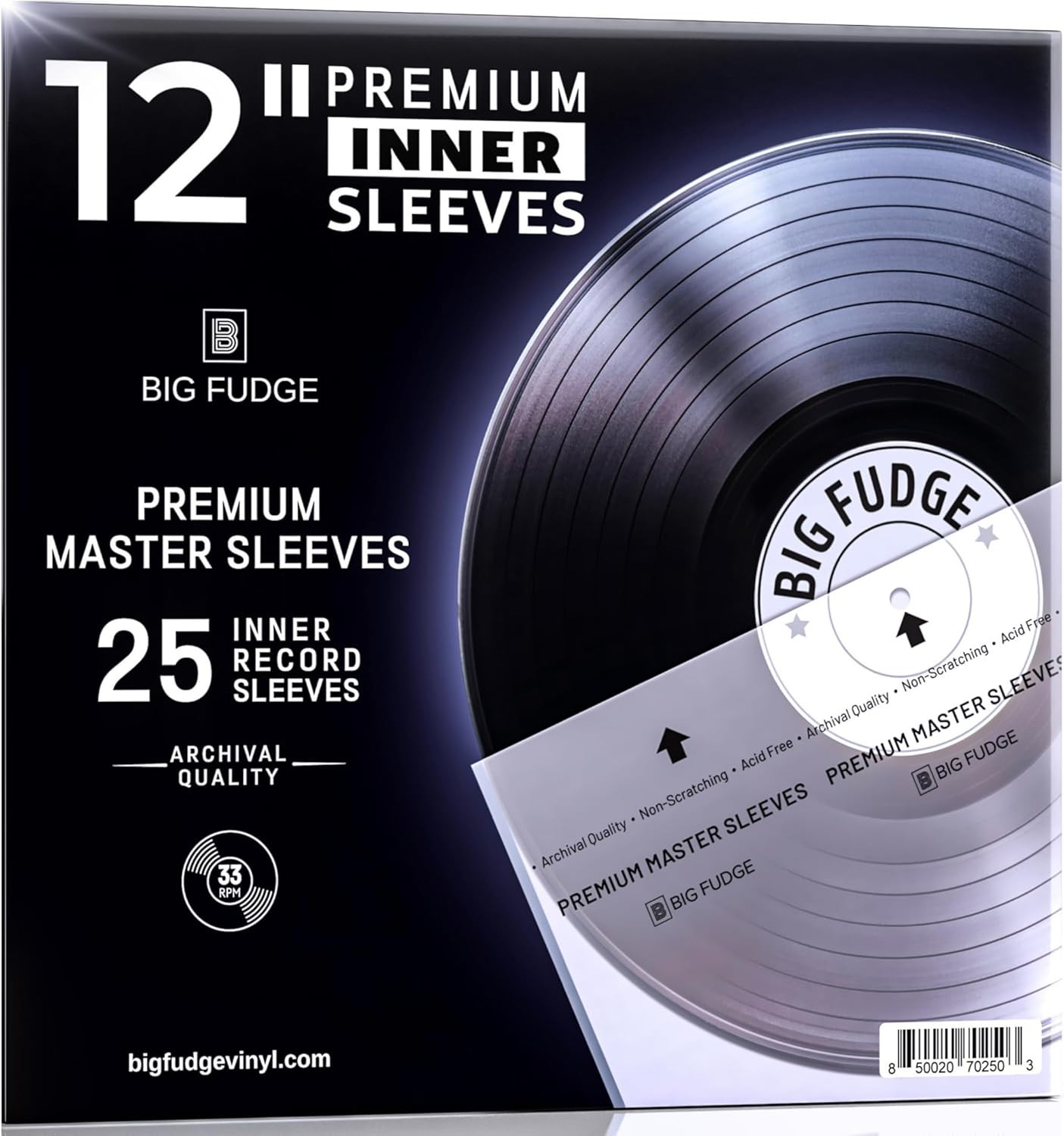 12" Vinyl Record Sleeves - Inner Sleeves 25 Pack - anti Static Rice Paper Acid F