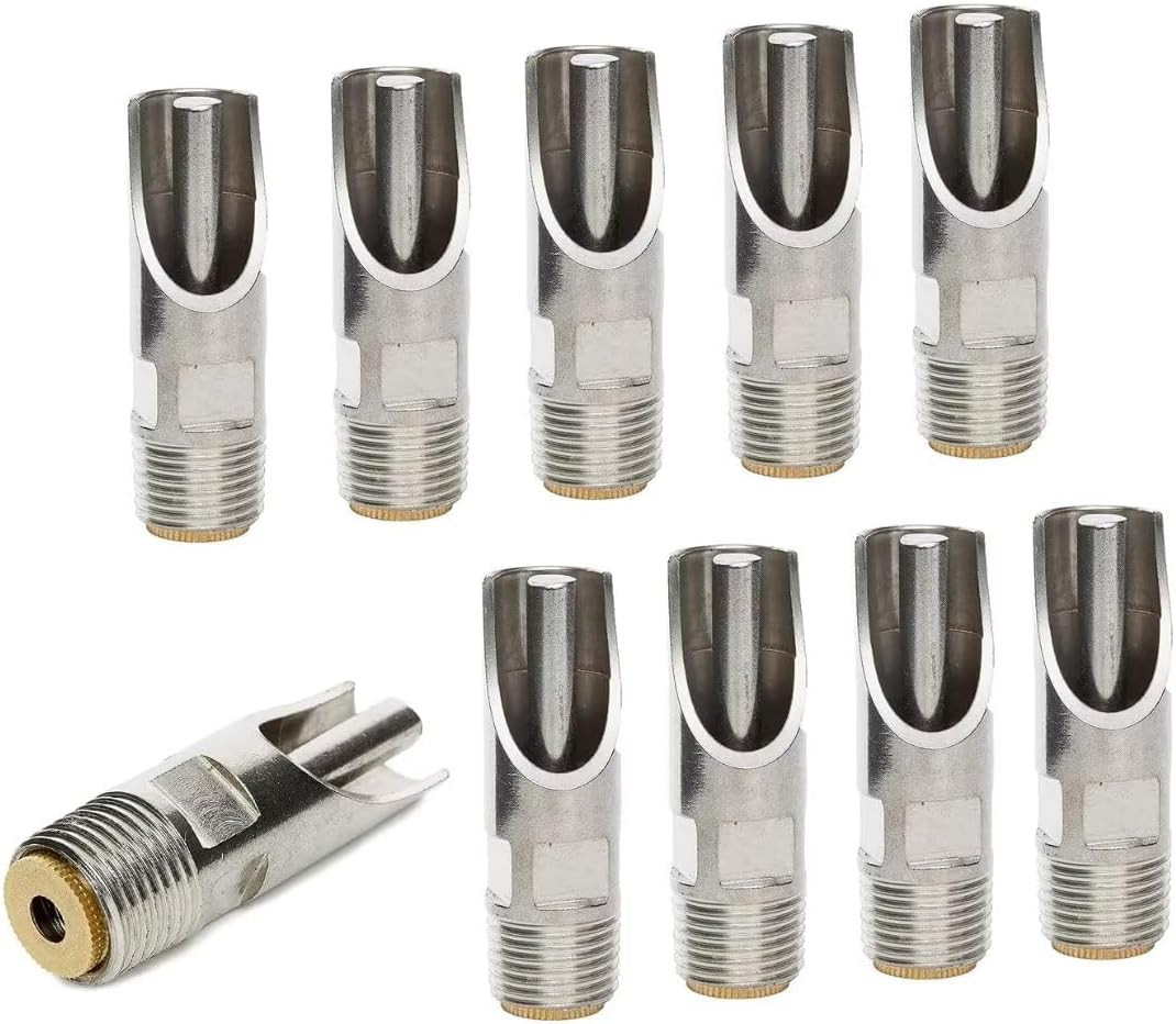 Baimeixun Pack of 10 Stainless Steel NPT 1/2" Automatic Pig Nipple Drinker for S