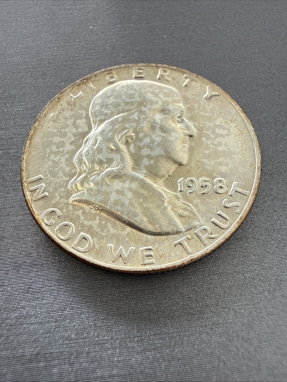 1958 S Franklin Half Dollar - Circulated - 90% Silver