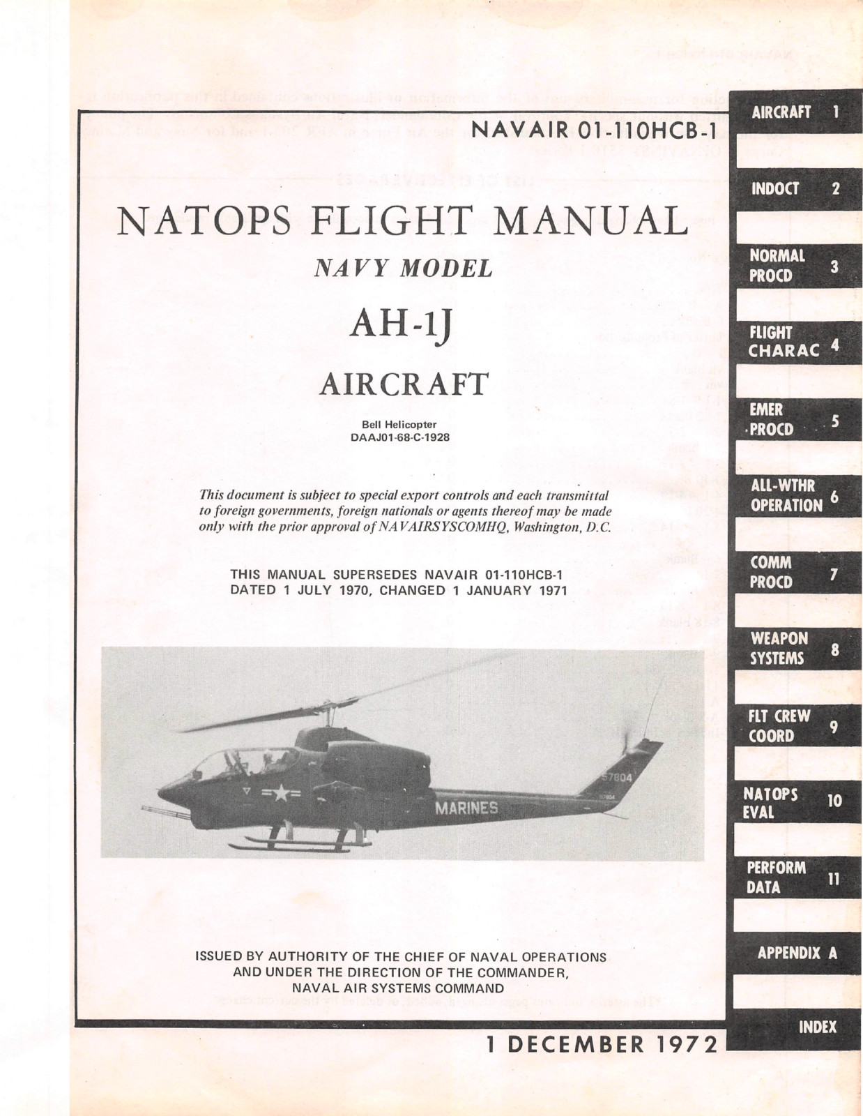 281 Page 1972 AH-1 AH-1J SuperCobra NAVAIR 01-110HCB-1 Flight Manual on Data CD
