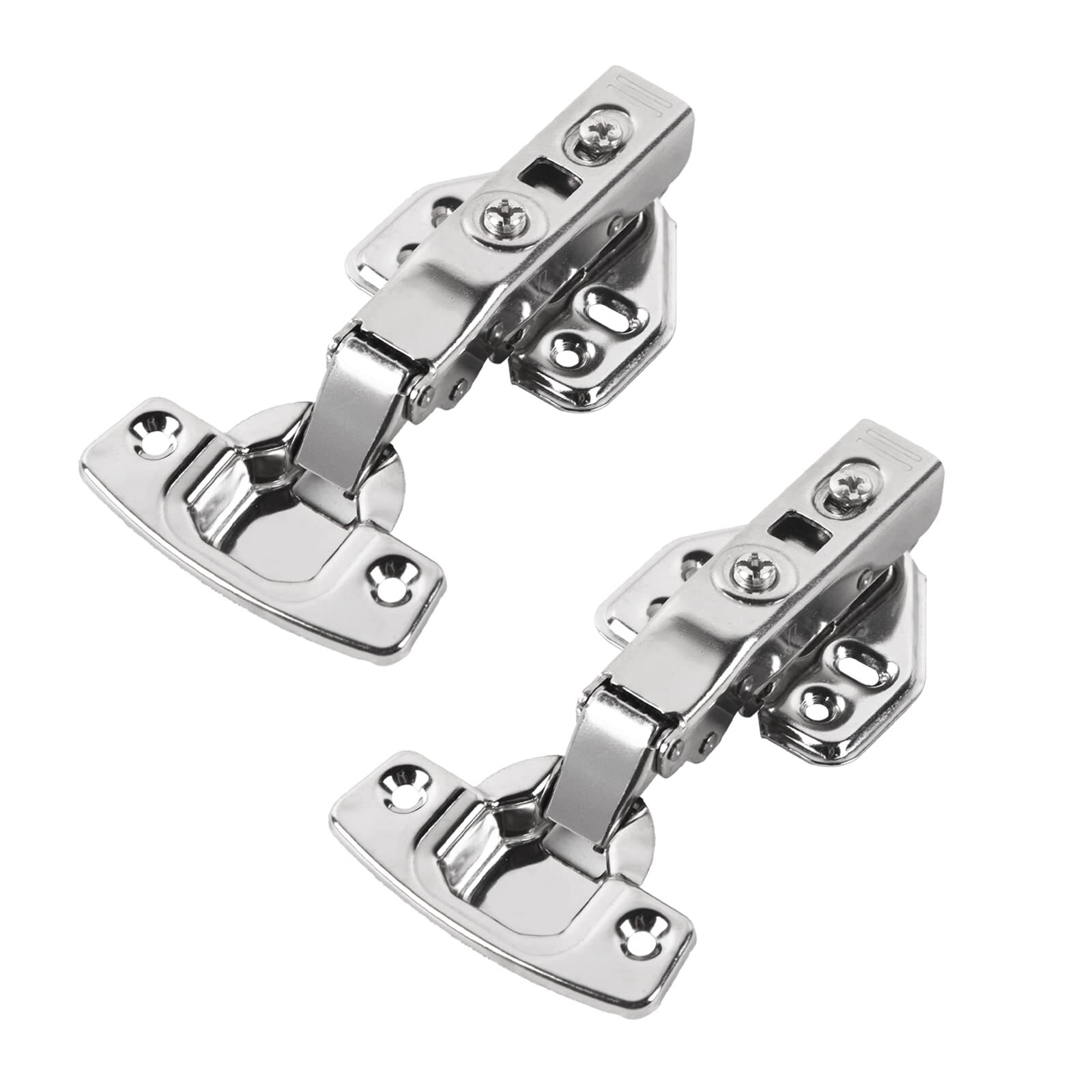 20pcs Damping Buffer Hinge Plates Cabinet Hidden Hinges With Fixing Screws