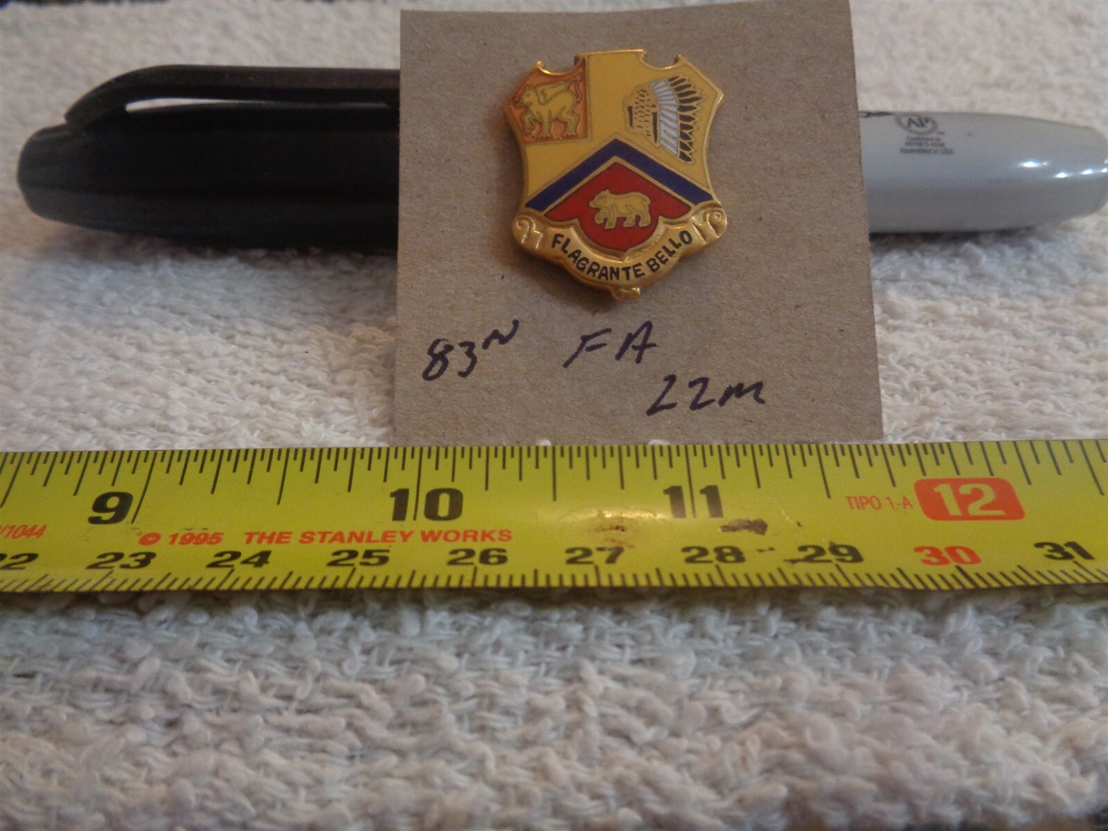 83rd Field Artillery 22M Unit Crest, DI, DUI (DRAW#X12)
