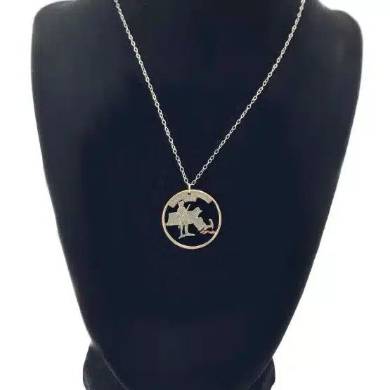 Massachusetts Cut Out Coin Necklace | State Quarter | 18-inch Chain