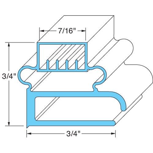 DELFIELD -1702144 Door Gasket 24-13/16" X 27-1/4" Rubber Magnetic Screw Mount
