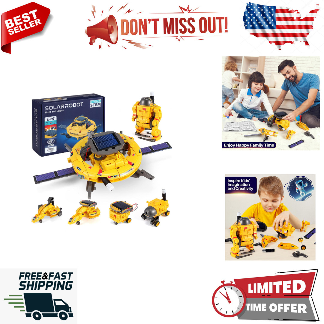 Solar-Powered Robot Space Toys Gifts for Young Boys and Girls Aged 8-14  120 pcs