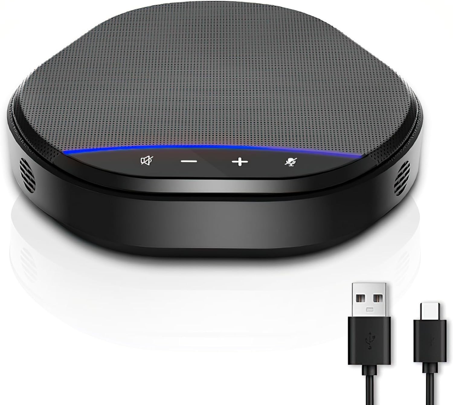 USB Conference Speakerphone 360° Mic AI Noise Reduction for Zoom Teams Meeting